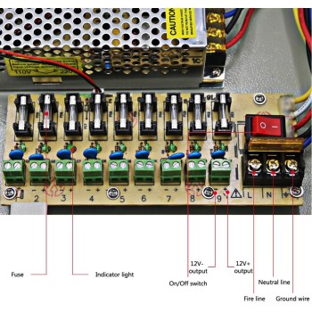 TT-PS12109 12V 10A 9CH power box,220V
