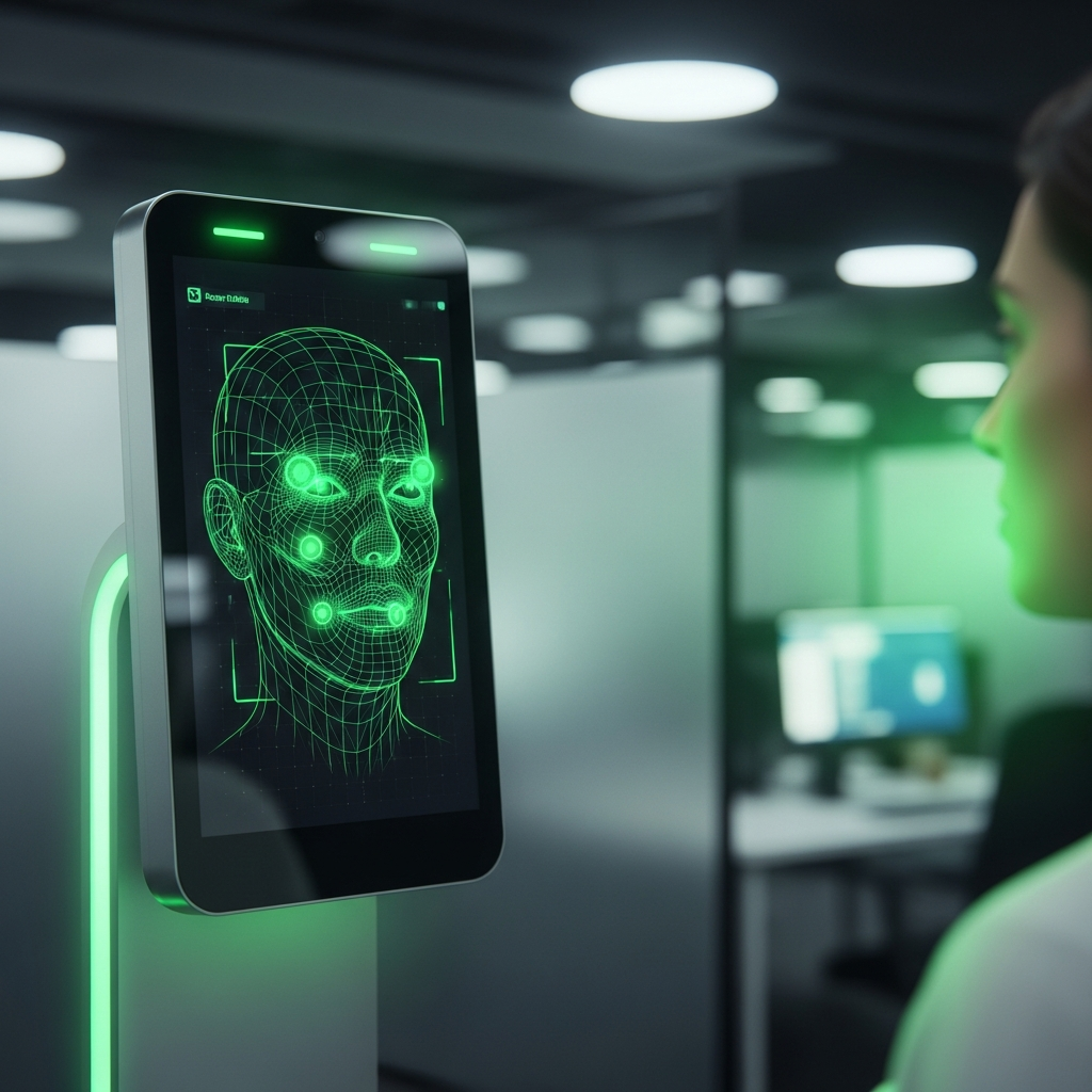 AI Facial Recognition Mesh Concept